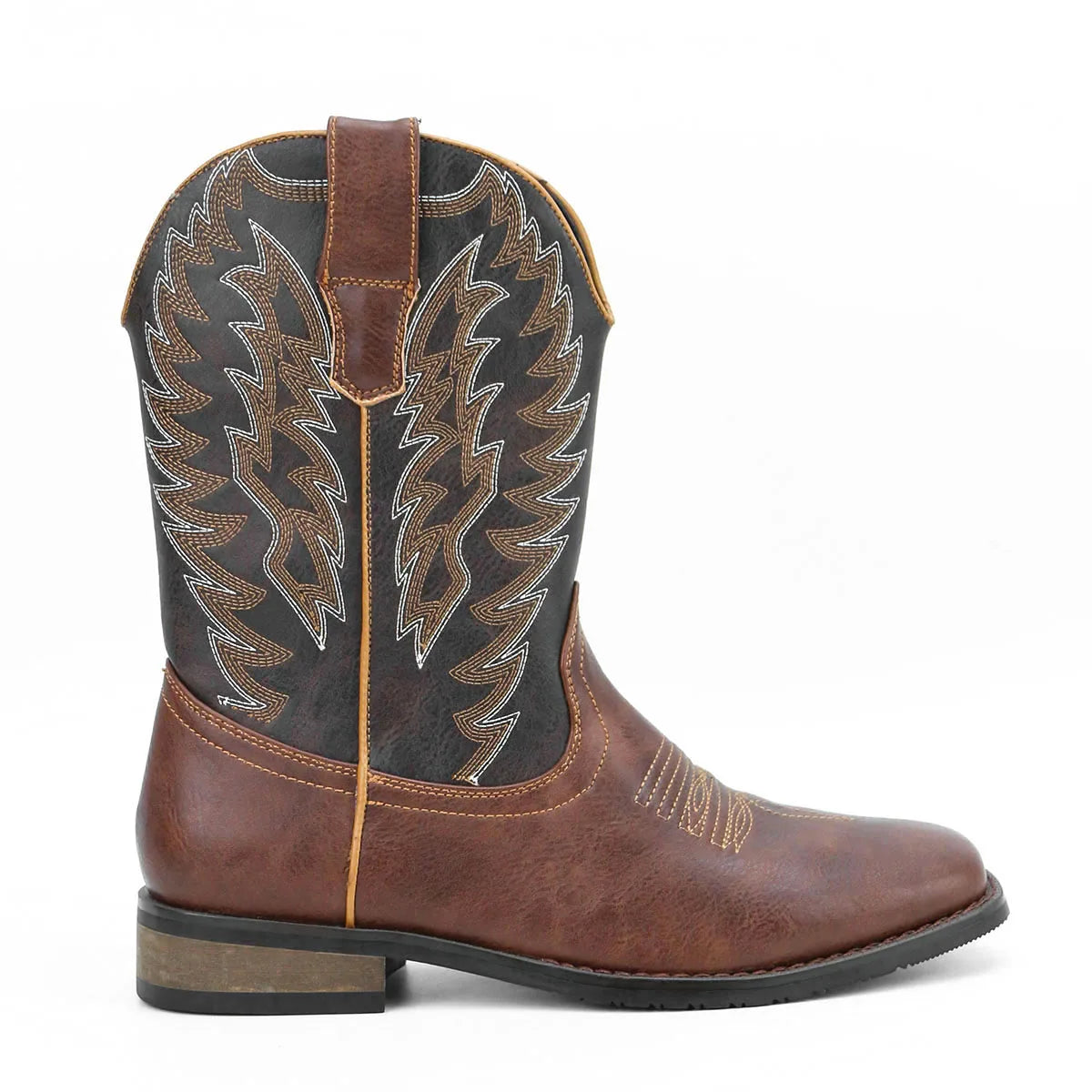 Men's Desert Cowboy Boots Square Toe Embroidered Phoenix Western