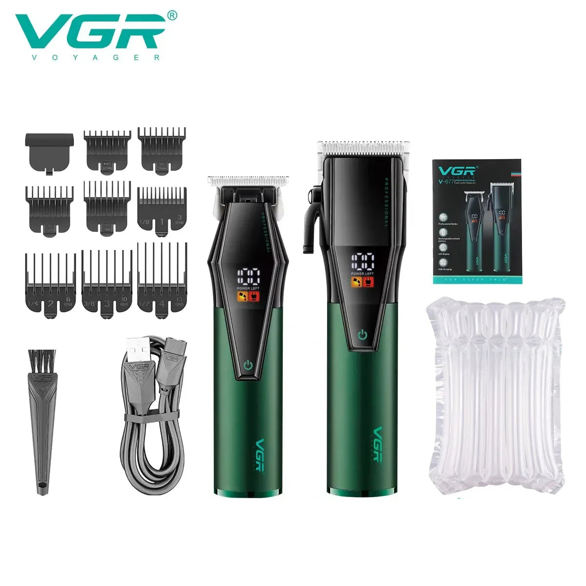 VGR Hair Trimmer Pro Barber Clipper Adjustable V677 For Men