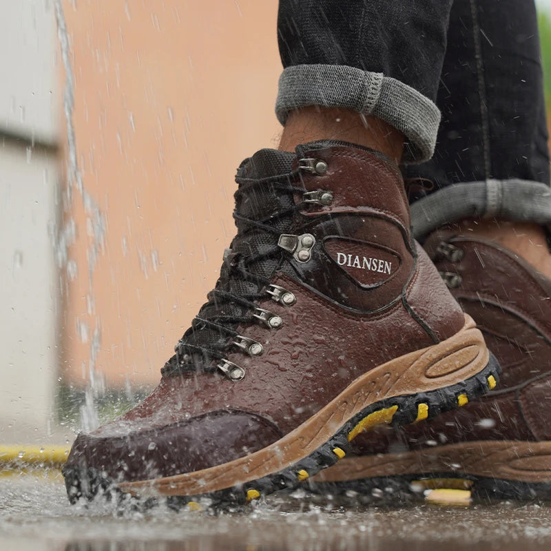 VEIGAR Waterproof Leather Work Safety Boots For Men Antipuncture Indestructible