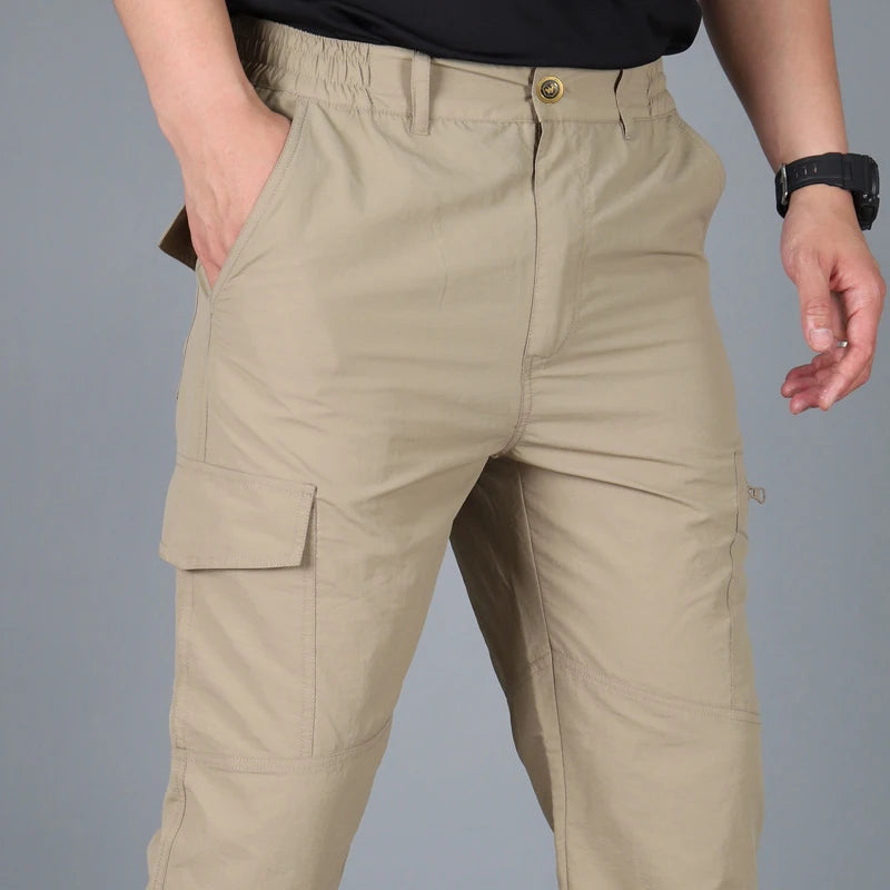 Men's Summer Tactical Cargo Pants Lightweight Waterproof Outdoor Hiking