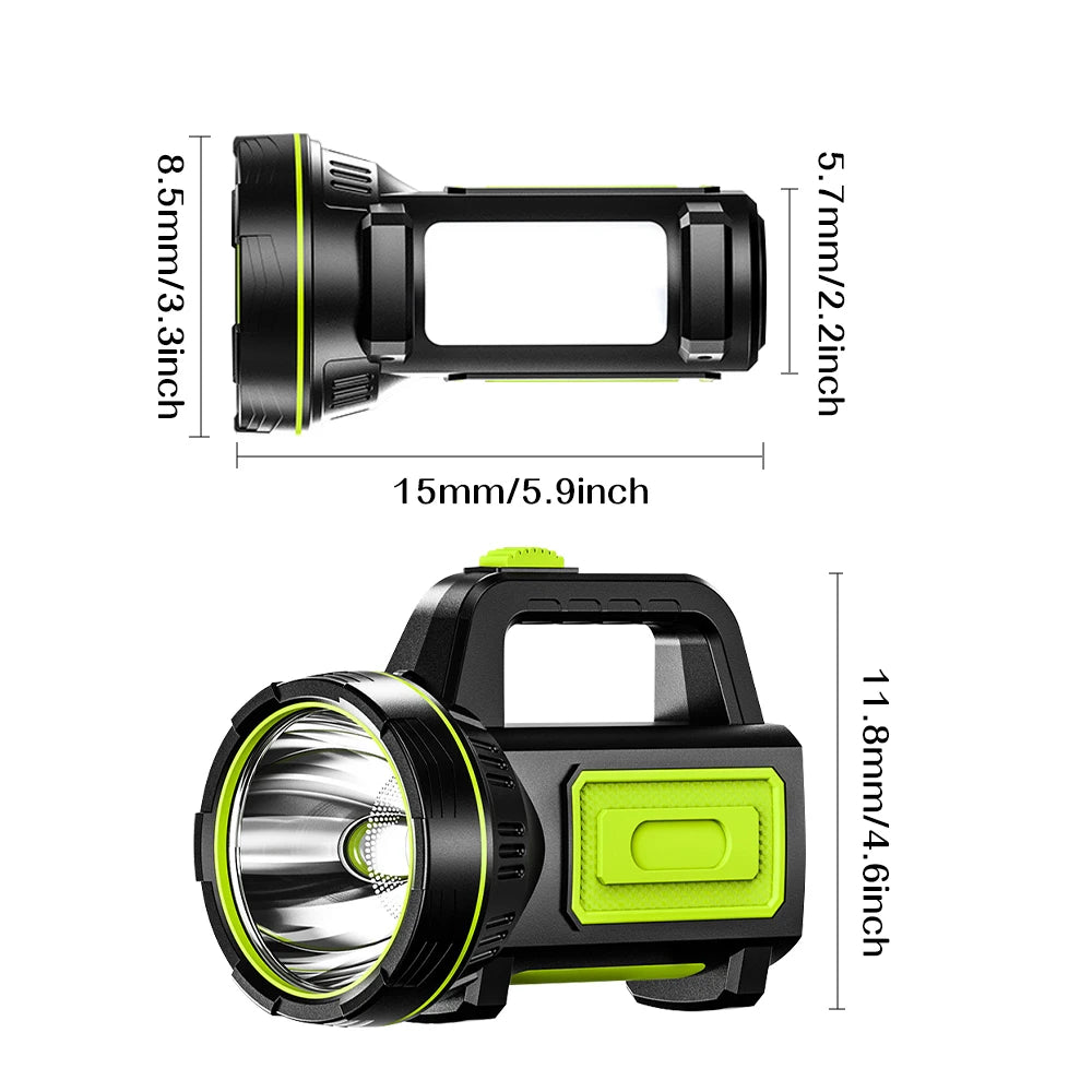 Rechargeable LED Flashlight 600LM Handheld Searchlight For Outdoor Camping