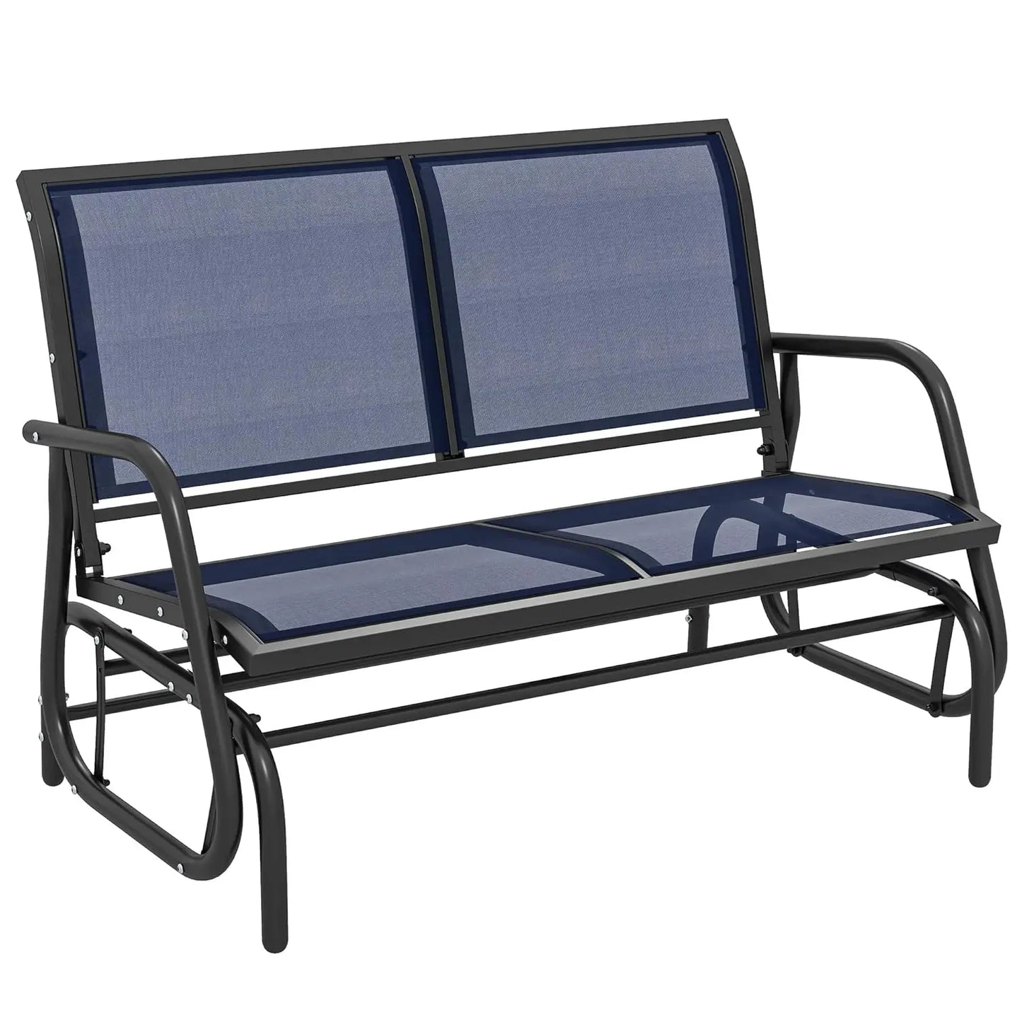 Outdoor Glider Bench Patio Swing Rocking Chair Loveseat Coated Steel