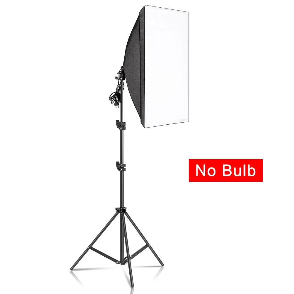 SH Softbox Photography Lighting Kit With E27 Bulb Bowens Tripod