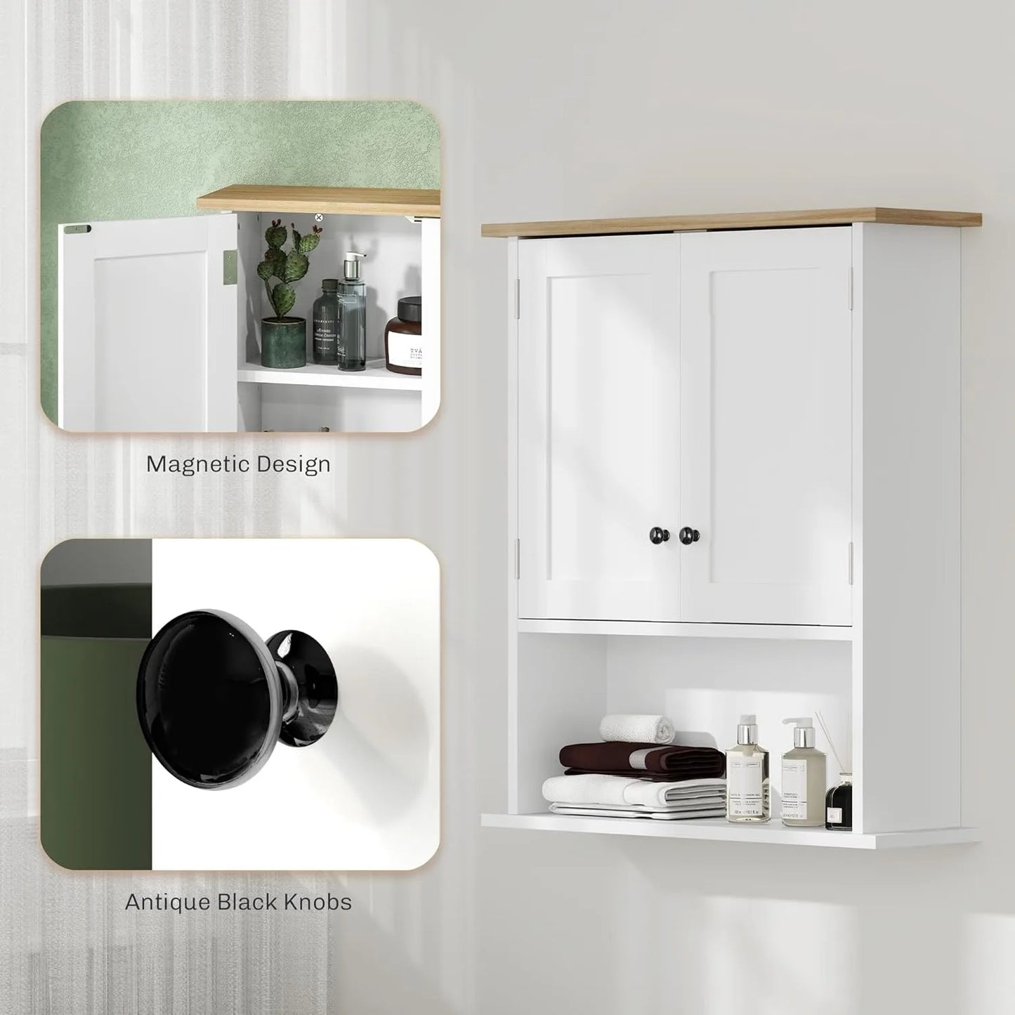 Bathroom Wall Cabinet Mounted Medicine Cabinet With Adjustable Shelf