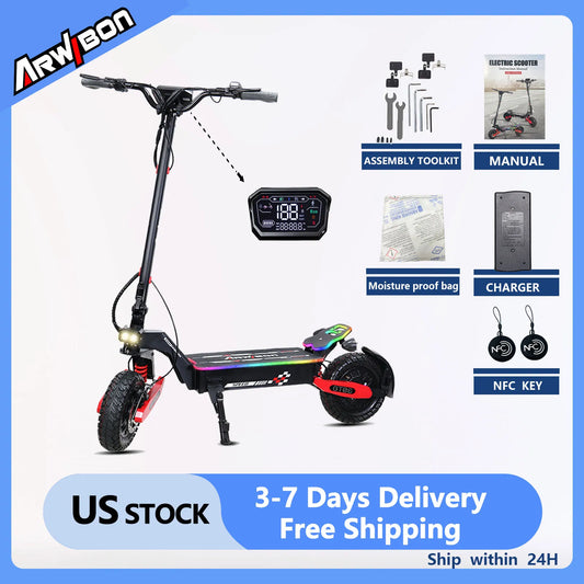 Arwibon GT06Plus Electric Scooter 35 MPH Foldable Off Road