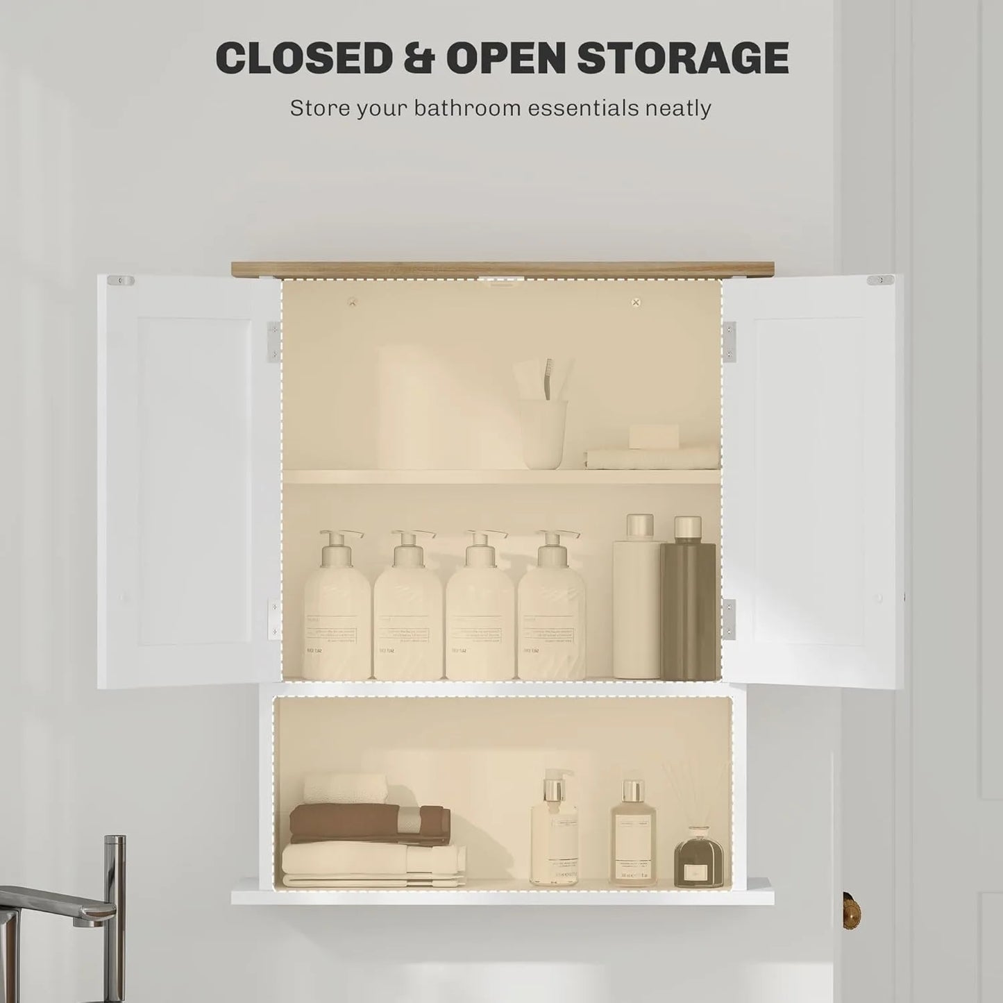 Bathroom Wall Cabinet Mounted Medicine Cabinet With Adjustable Shelf