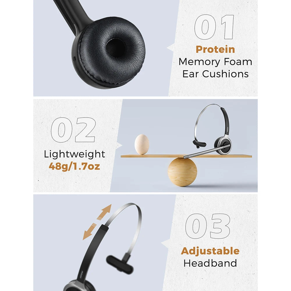 MPOW M5 Wireless Headphones With Microphone Bluetooth 5.0