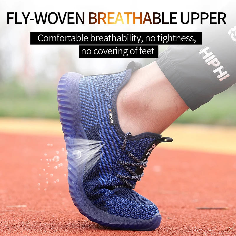 SUADEX Men Steel Toe Safety Work Shoes Breathable Antislip