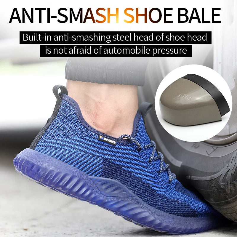 SUADEX Men Steel Toe Safety Work Shoes Breathable Antislip