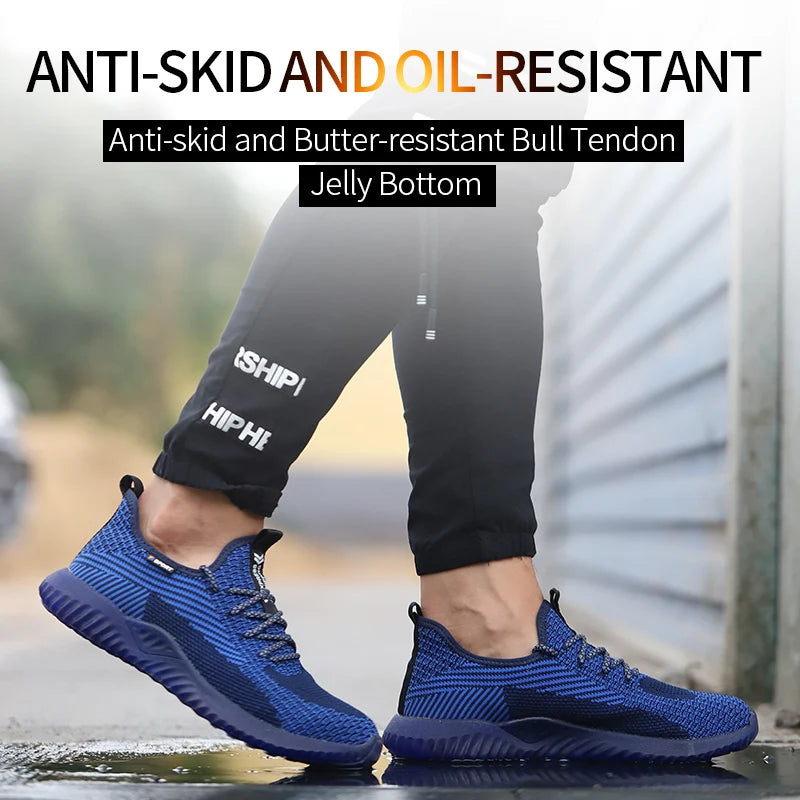 SUADEX Men Steel Toe Safety Work Shoes Breathable Antislip