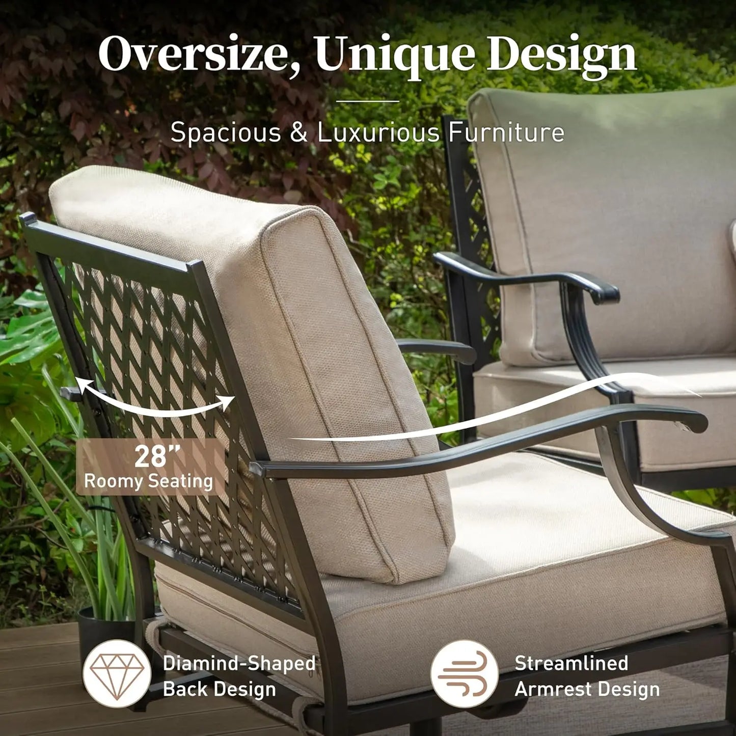 Patio Furniture Set 4 Piece Modern Outdoor Rattan Wicker Collection