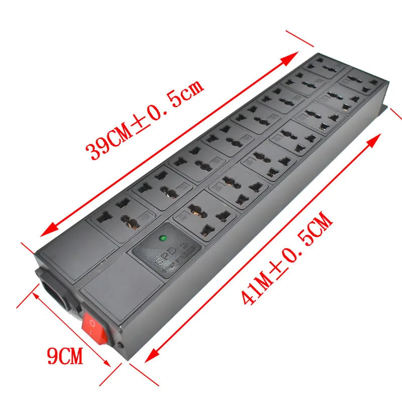 Strider Rui C14 Port PDU Power Strip Surge Protection