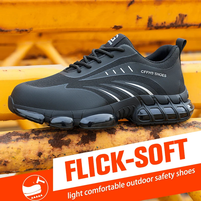 Breathable Lightweight Anti Smash Safety Shoes For Men Anti Puncture
