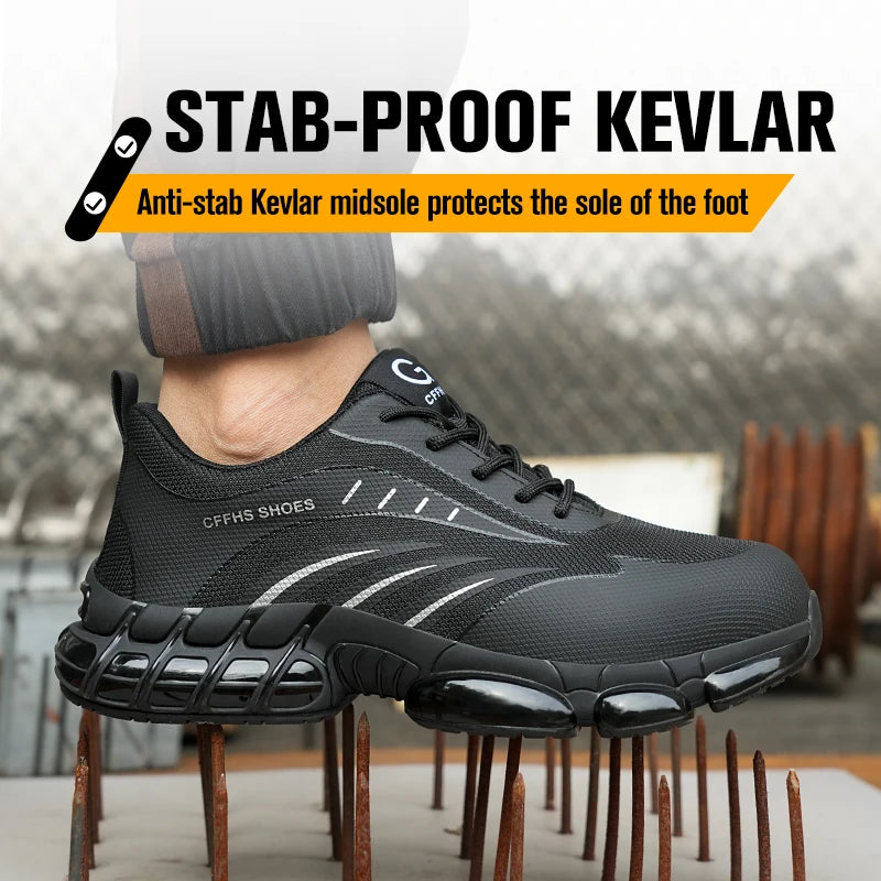 Breathable Lightweight Safety Shoes For Men Anti Puncture Anti Smash