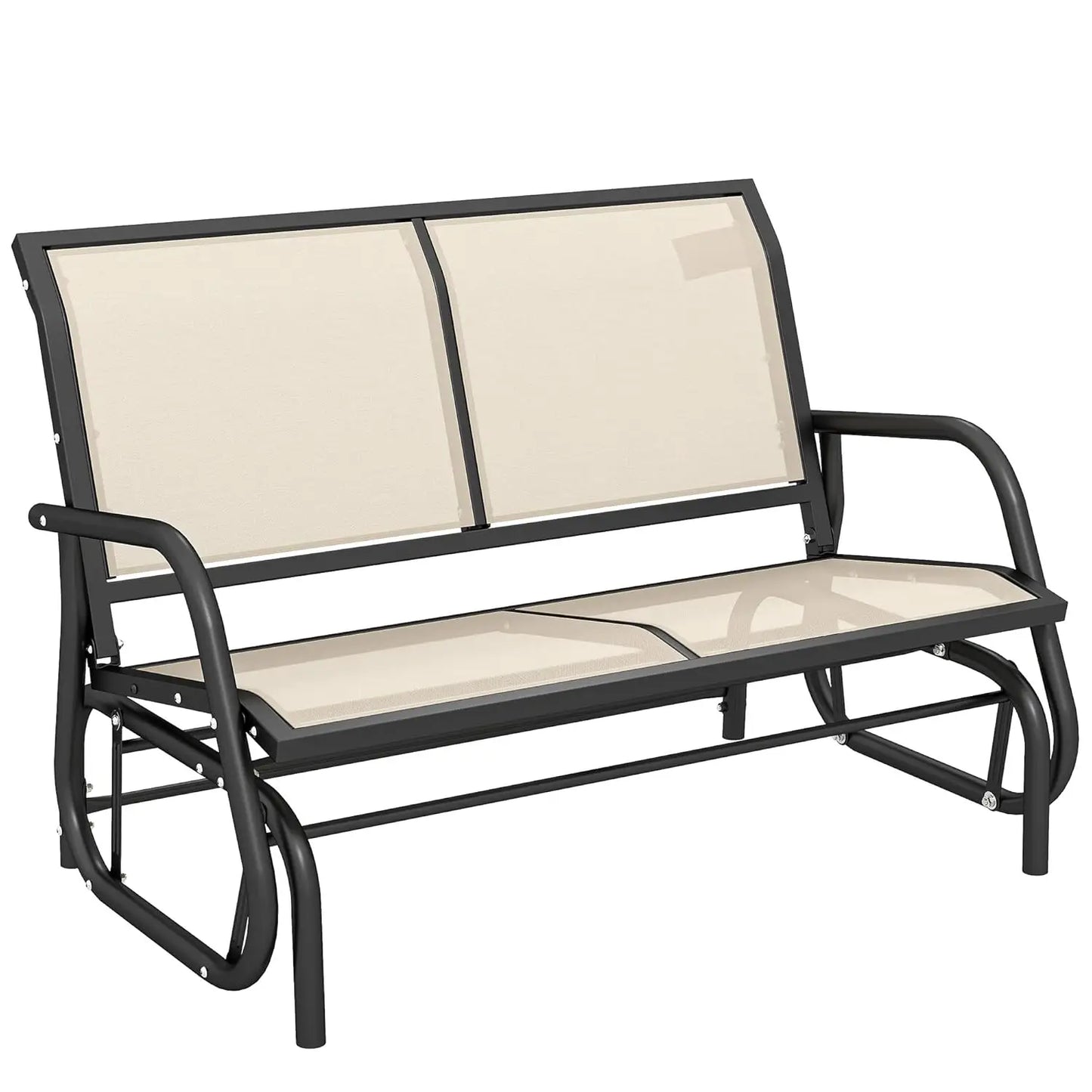 Outdoor Glider Bench Patio Swing Rocking Chair Loveseat Coated Steel