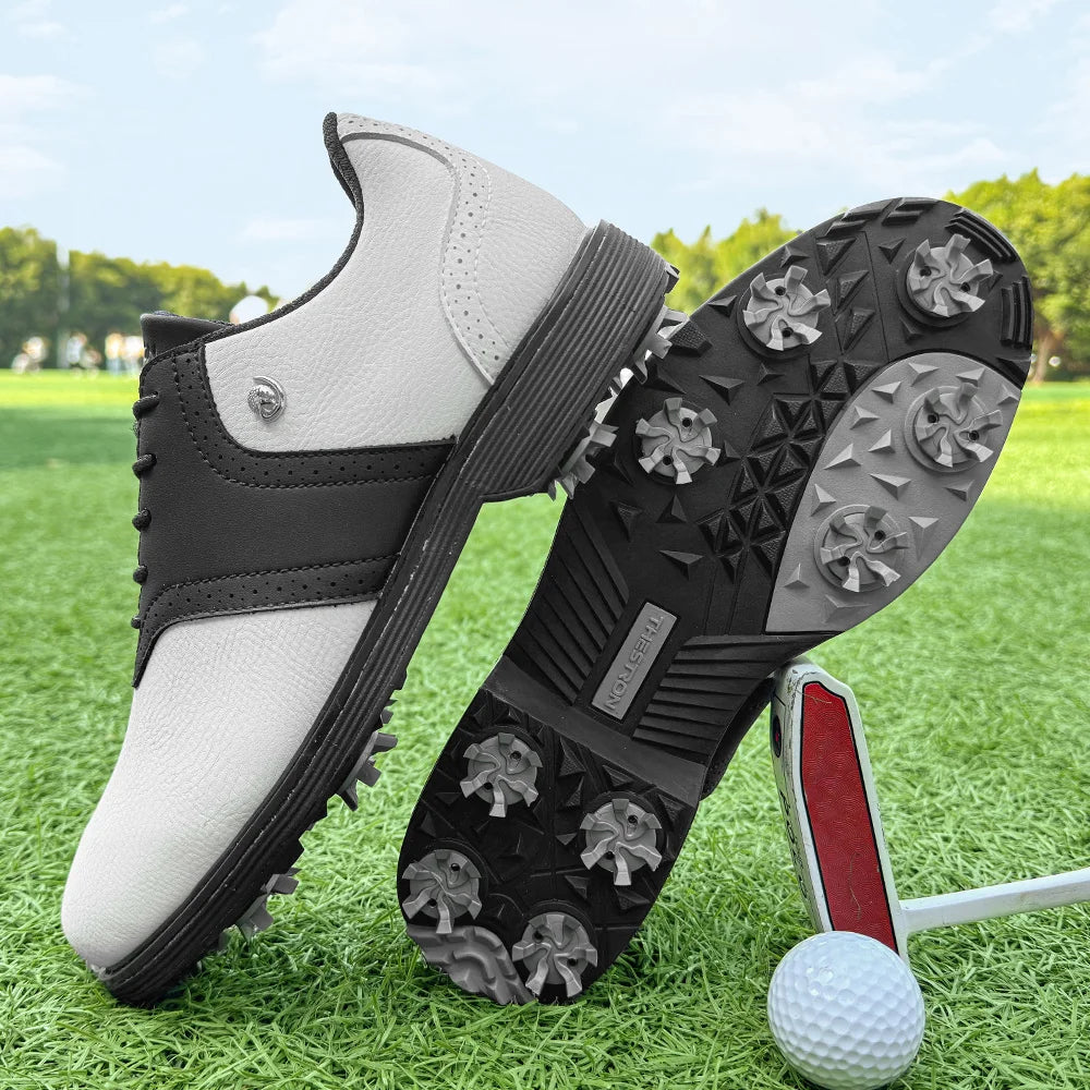 Lenox Golf Shoes Men Spiked Lace-Up for Golfers Walking