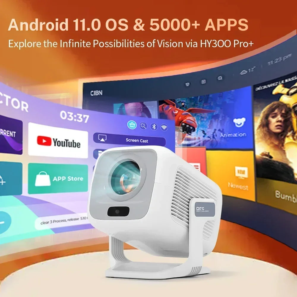 LynCast HY300 Projector 450 ANSI Android 11 BT54 WiFi6