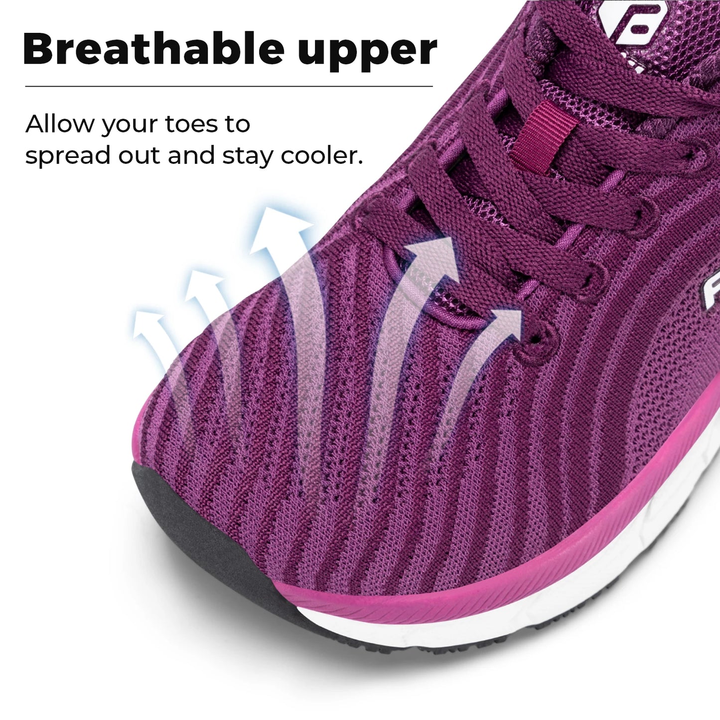 Fittington Wide Toe Women's Sport Shoes With Arch Support