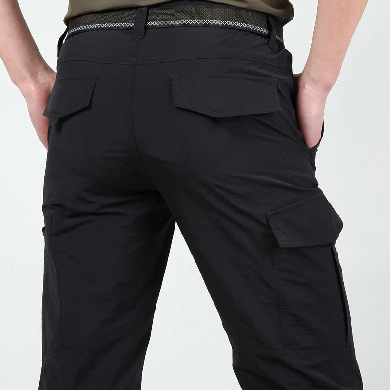 Men's Summer Tactical Cargo Pants Lightweight Waterproof Outdoor Hiking