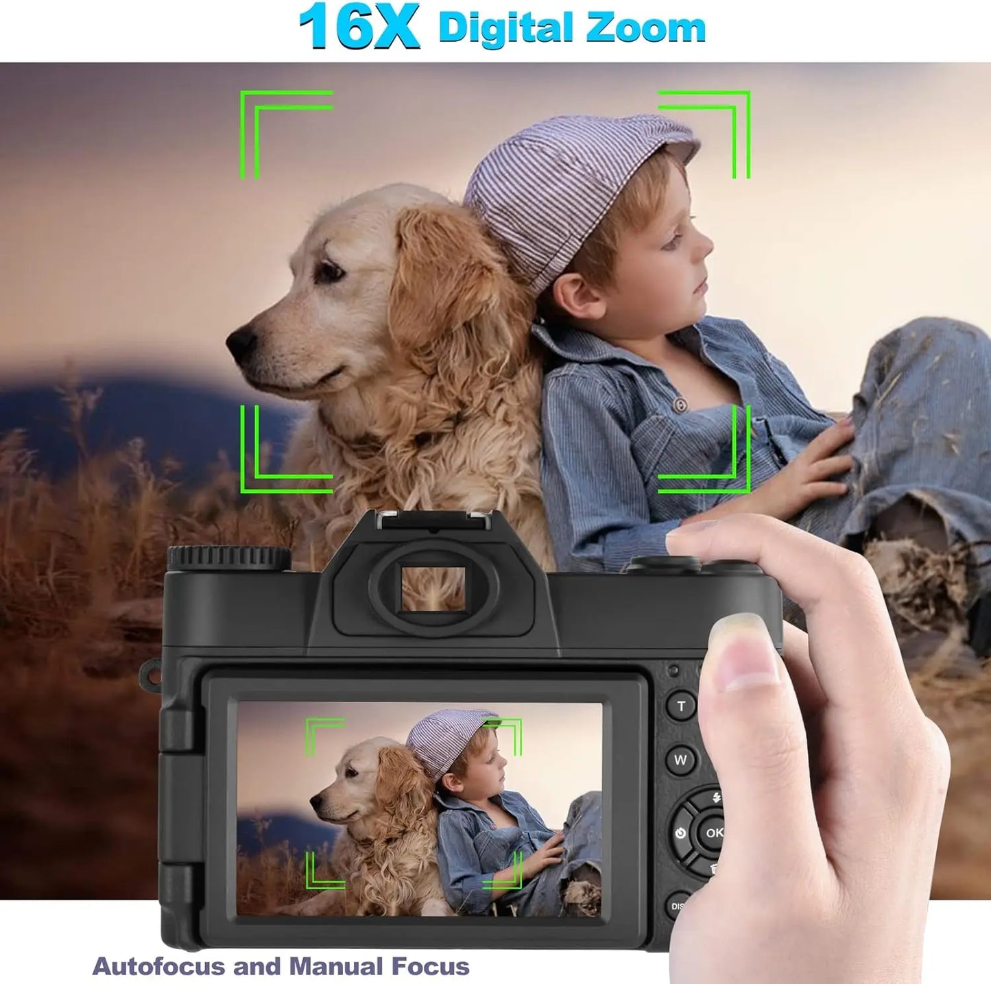 4K Digital Camera With 48MP HD Autofocus 16x Zoom WiFi