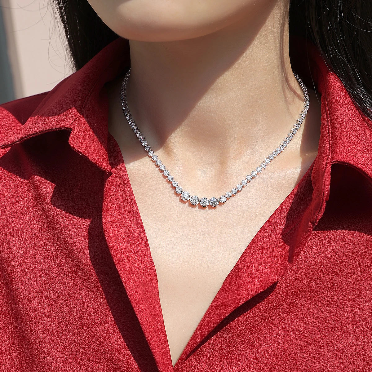 925 Moissanite Necklace Pendant With Certificate Gift For Women