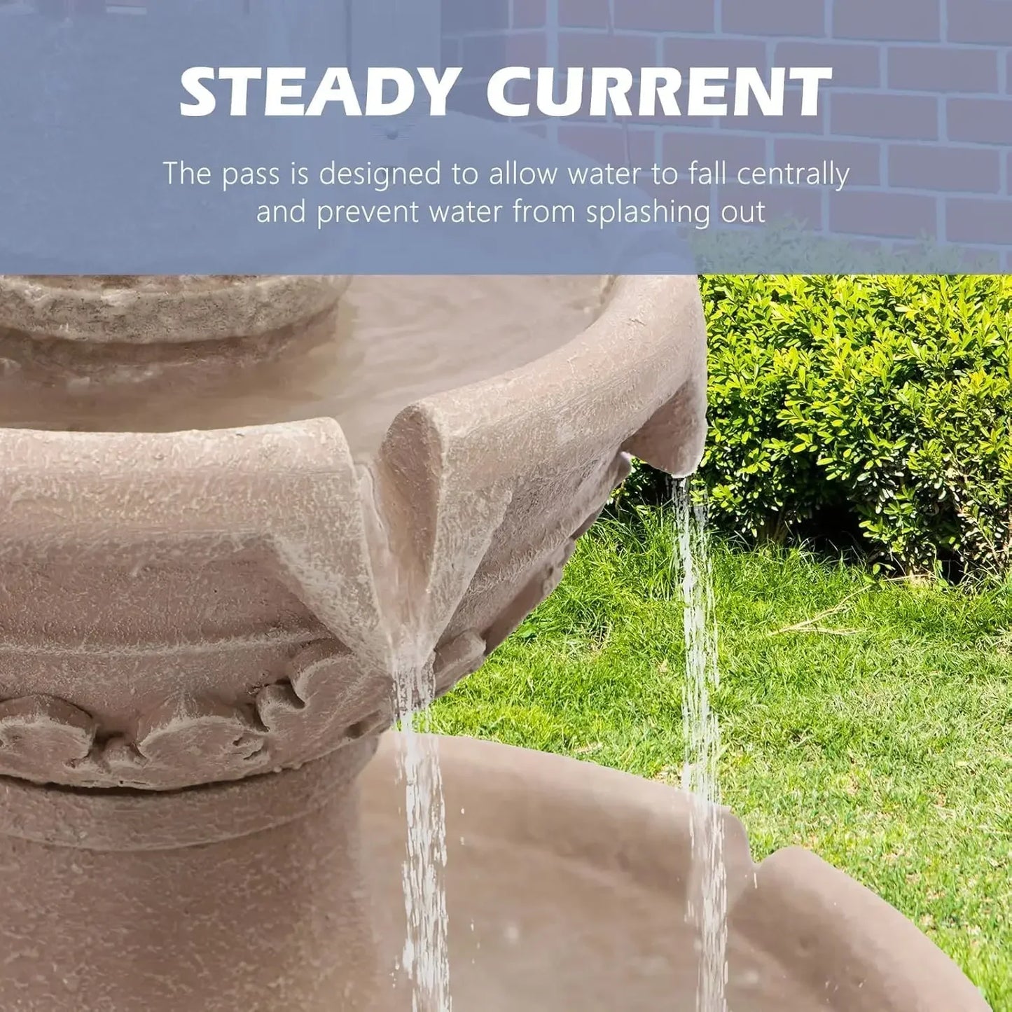 Outdoor Fountain Waterfall Bubbler Floor Pineapple Top Three Tier Pump