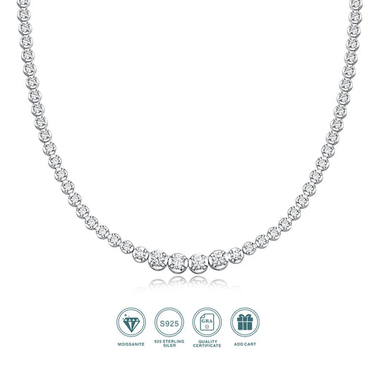 925 Moissanite Necklace Pendant With Certificate Gift For Women