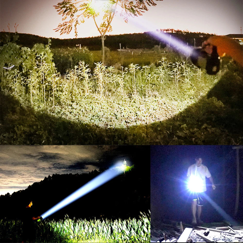 Rechargeable LED Flashlight 600LM Handheld Searchlight For Outdoor Camping