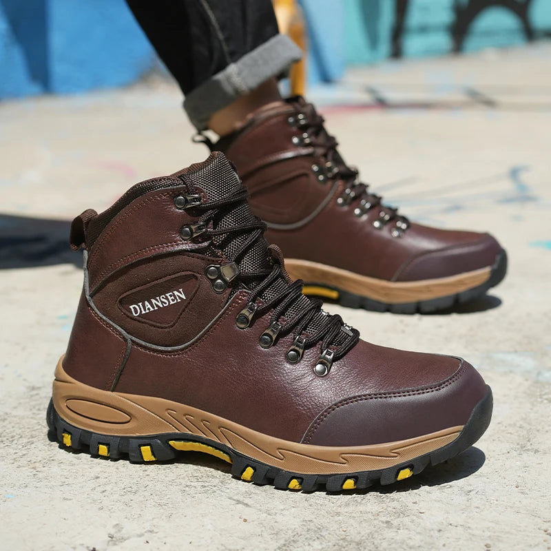 VEIGAR Waterproof Leather Work Safety Boots For Men Antipuncture Indestructible