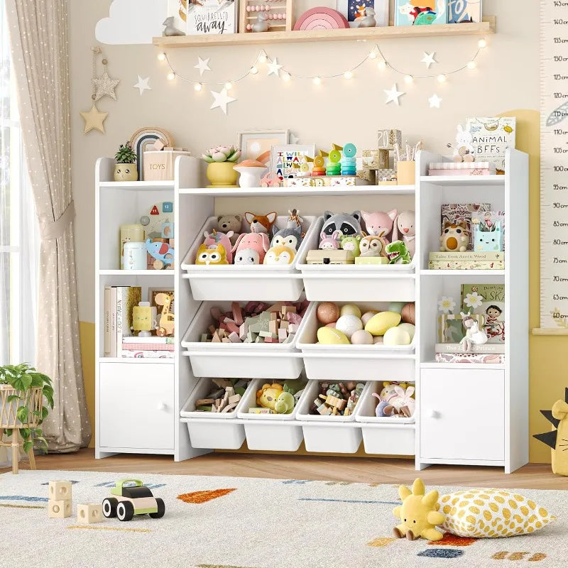 Toy Storage Organizer With 8 Bins And Shelves For Kids