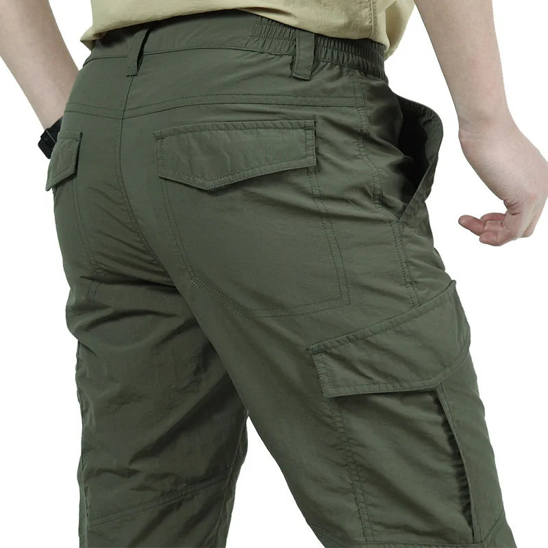Men's Summer Tactical Cargo Pants Lightweight Waterproof Outdoor Hiking