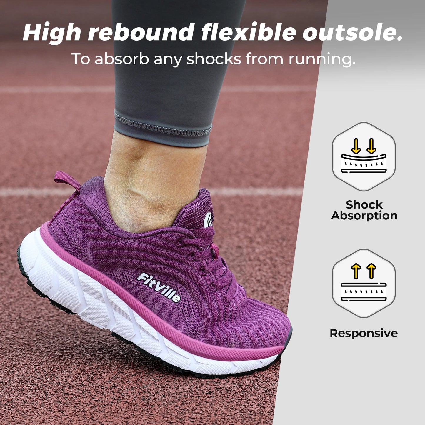 Fittington Wide Toe Women's Sport Shoes With Arch Support