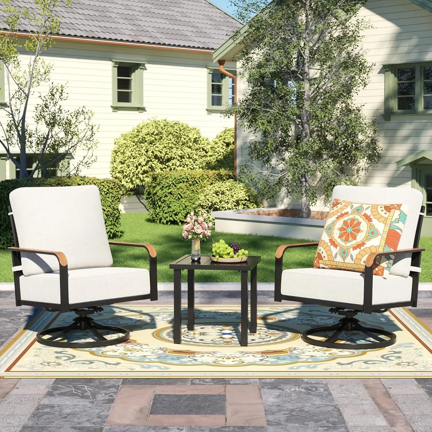 Outdoor Patio Swivel Glider Rocking Chairs Bistro Conversation Set