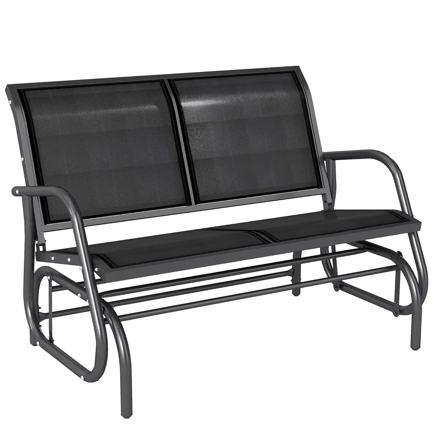 Outdoor Glider Bench Patio Swing Rocking Chair Loveseat Coated Steel