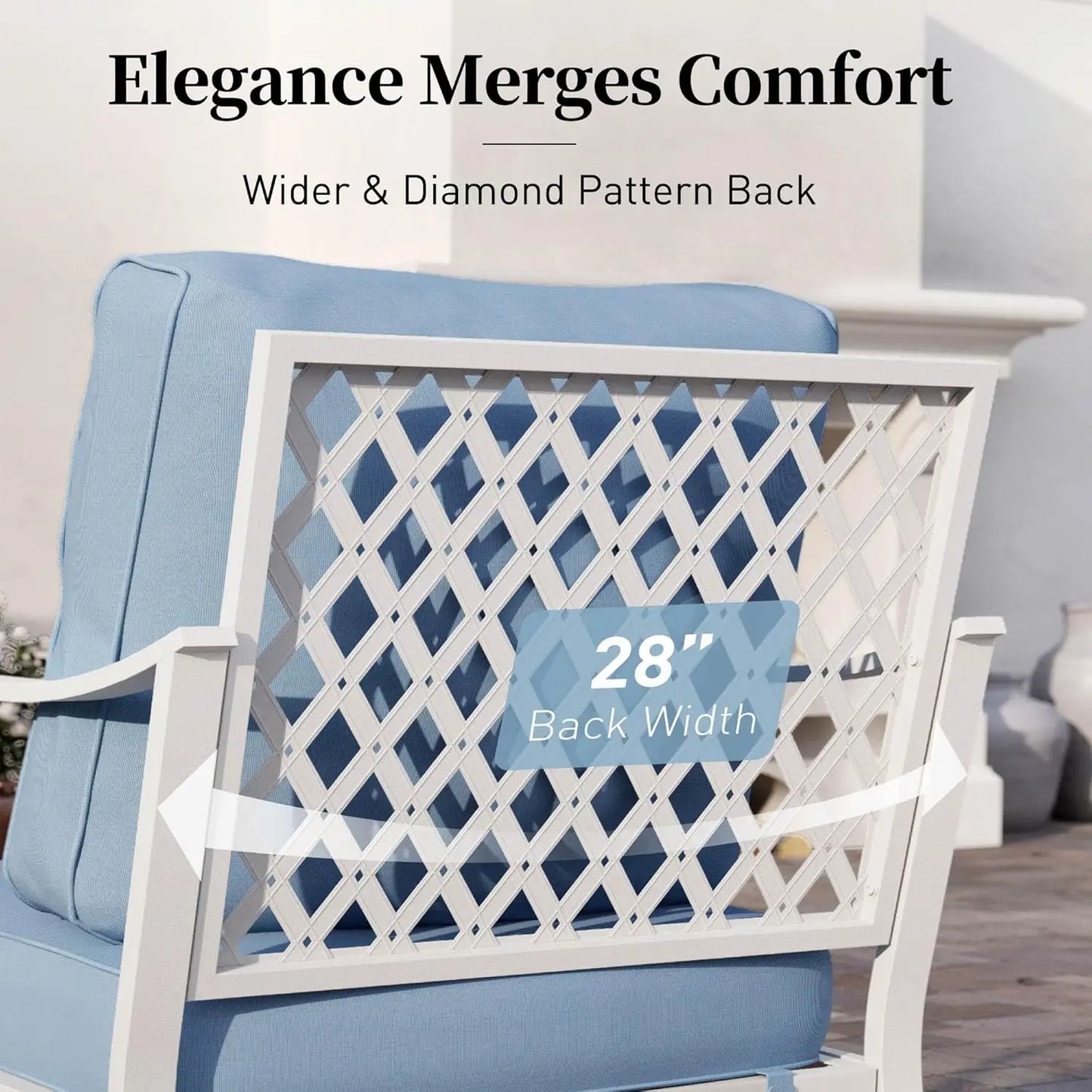 Metal Outdoor Swivel Patio Chairs Set of 2 With Cushions