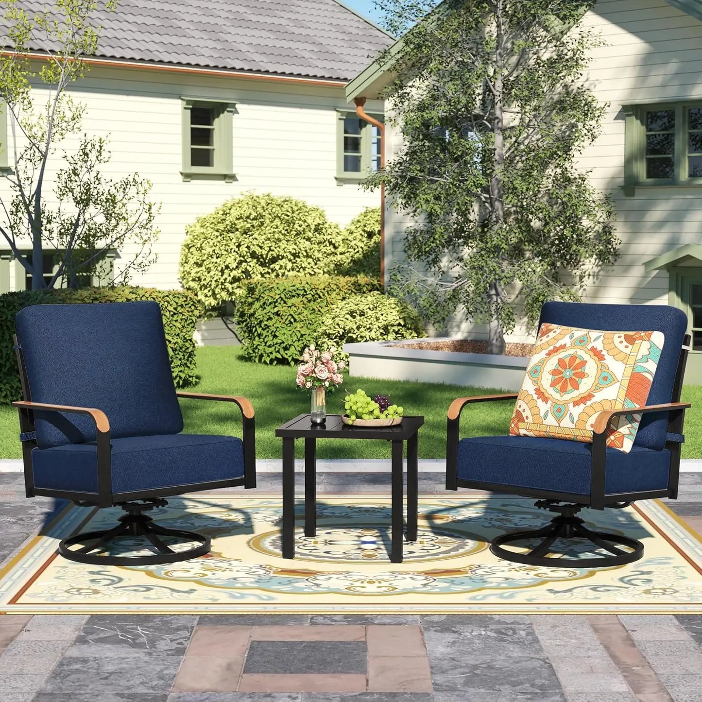 Outdoor Patio Swivel Glider Rocking Chairs Bistro Conversation Set