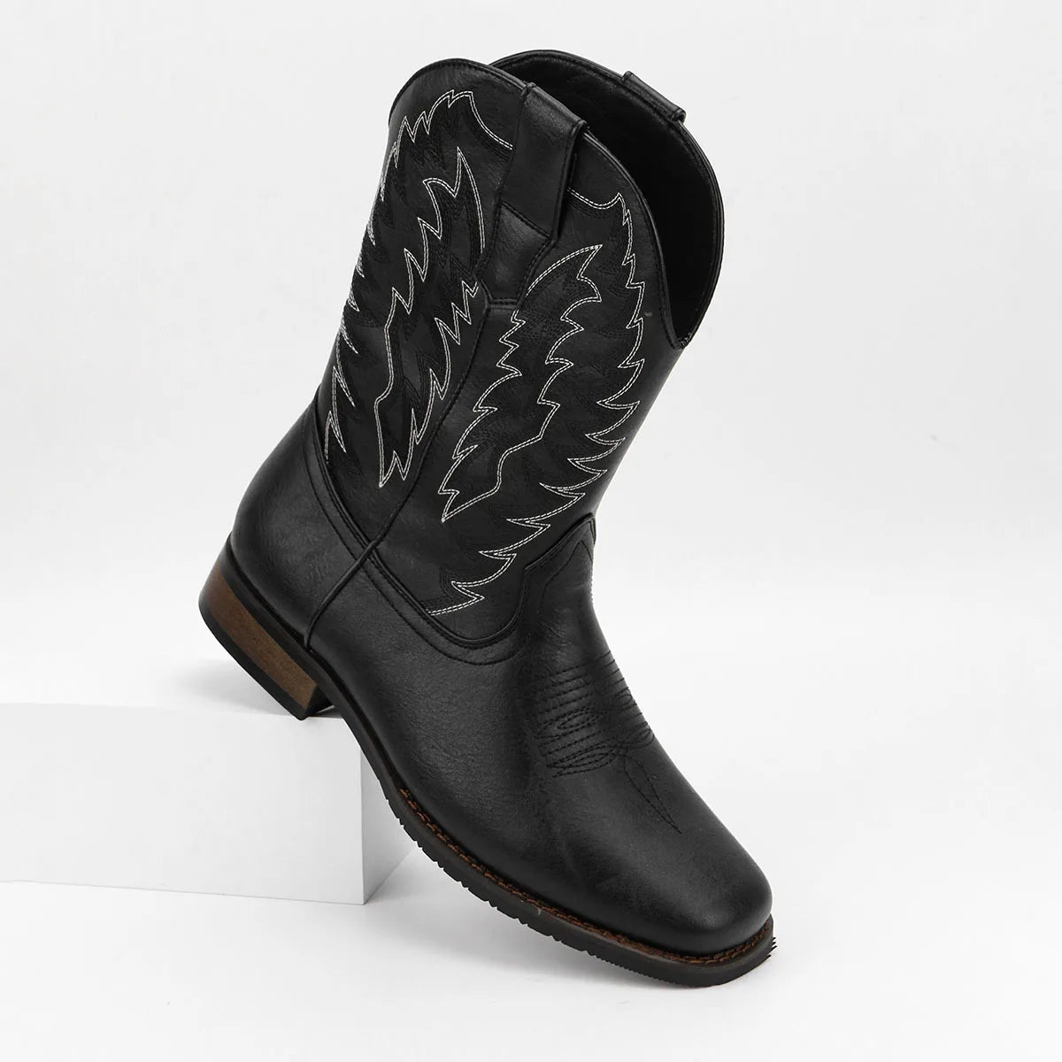 Men's Desert Cowboy Boots Square Toe Embroidered Phoenix Western
