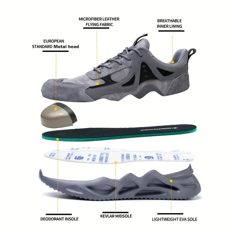 Men's Smash And Puncture-Resistant Soft-Soled Work Shoes