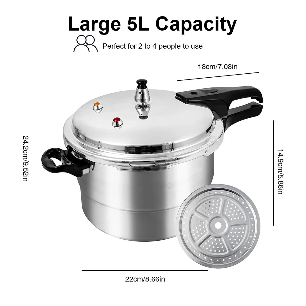 Pressure Cooker With Steaming Plate For Gas Stove And Induction Cooker