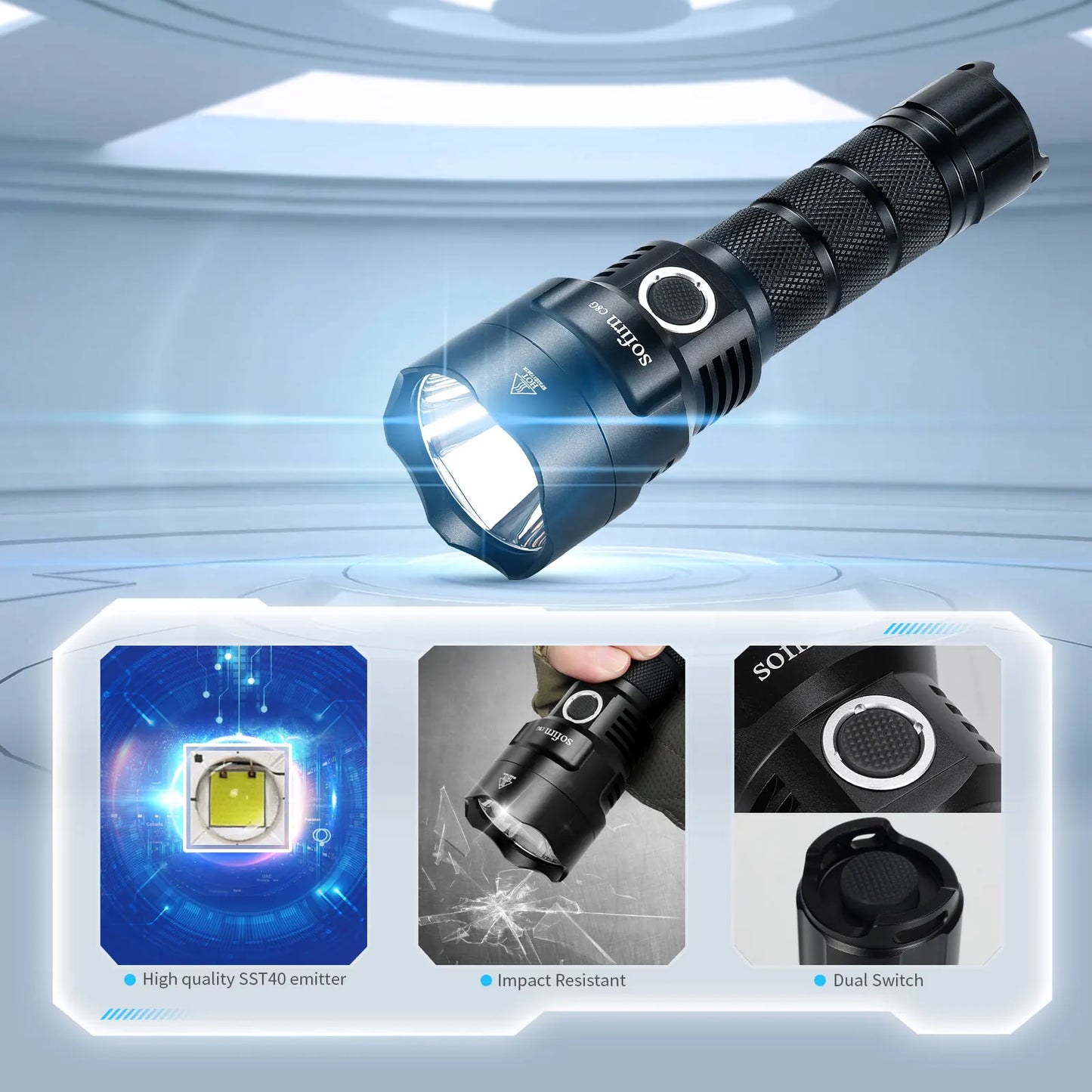 Sofirn C8G Powerful LED Flashlight 21700 SST40 Battery