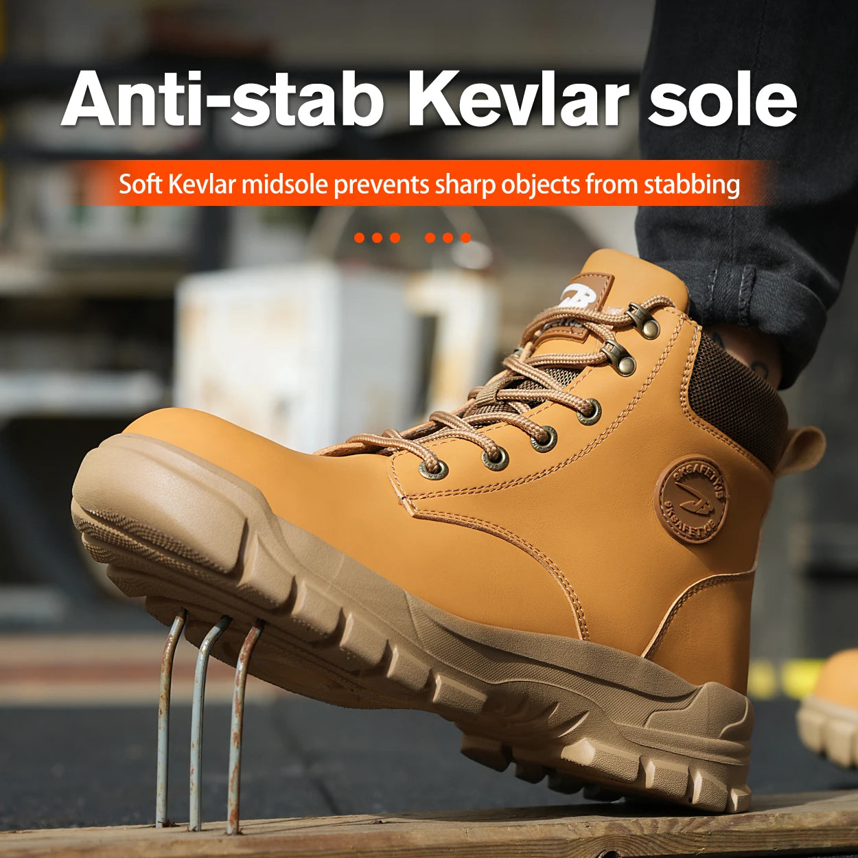 NONE High Top PU Breathable Safety Shoes With Metal Toe