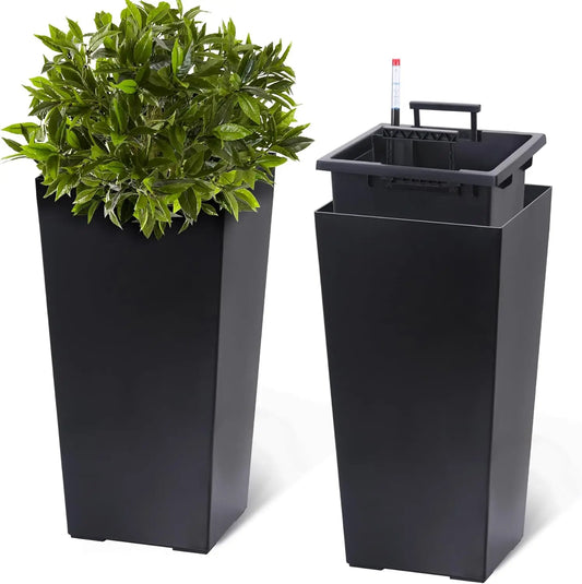HobbyLane Indoor Outdoor Planter With Shelf Insert Plastic Pots