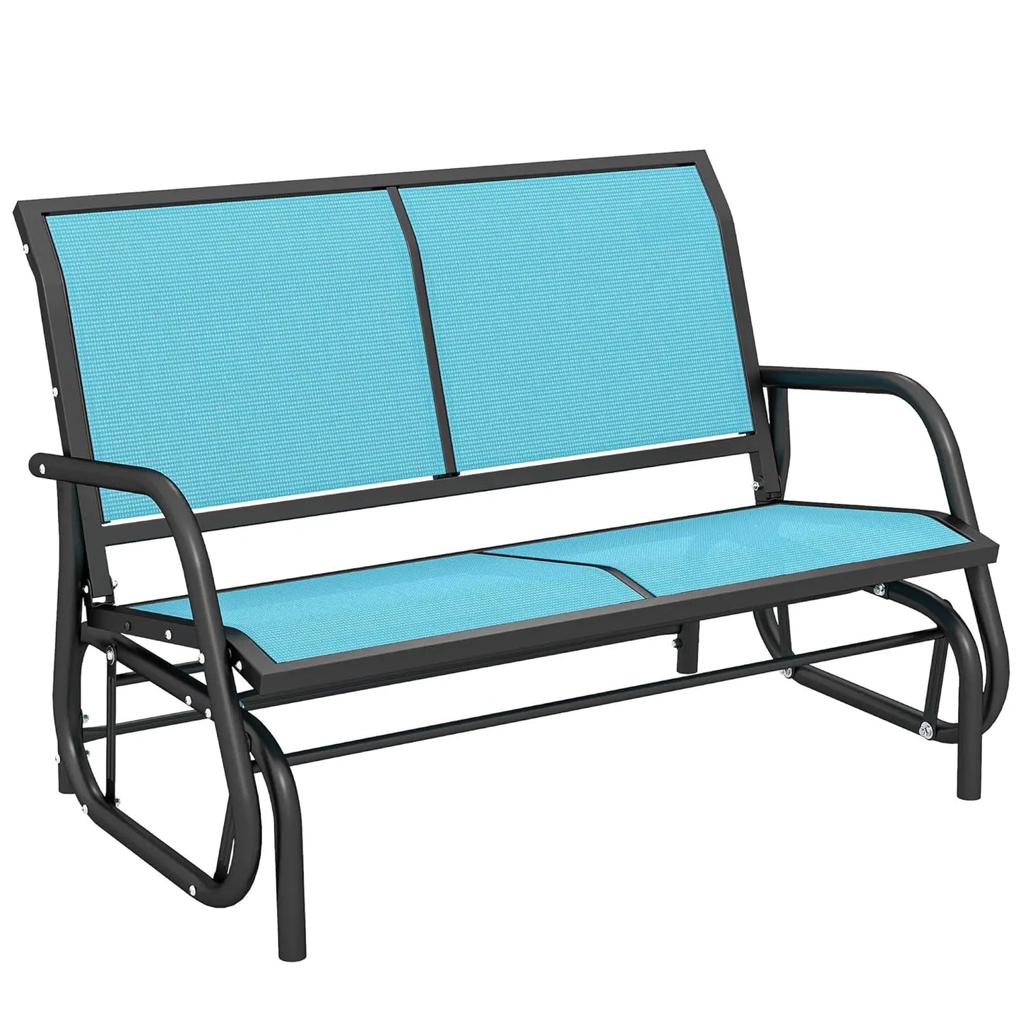Outdoor Glider Bench Patio Swing Rocking Chair Loveseat Coated Steel