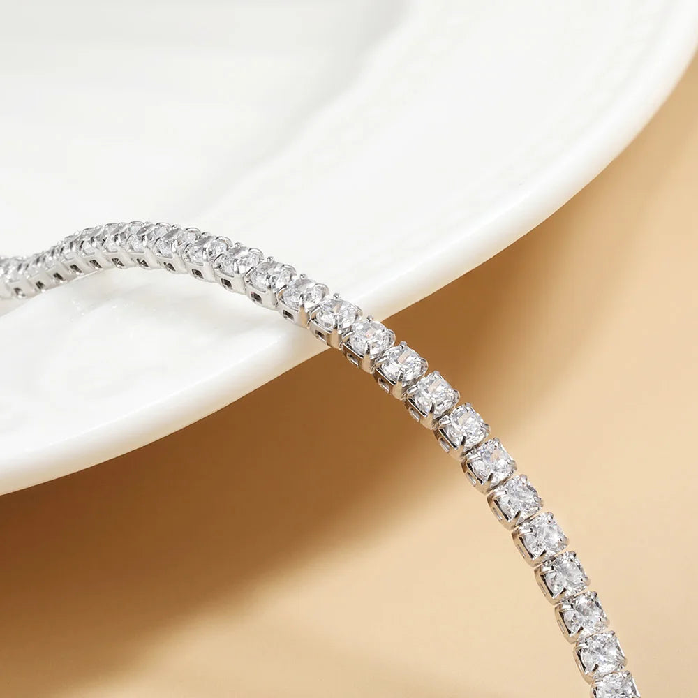 ROBUKF Moissanite Tennis Necklace for Women