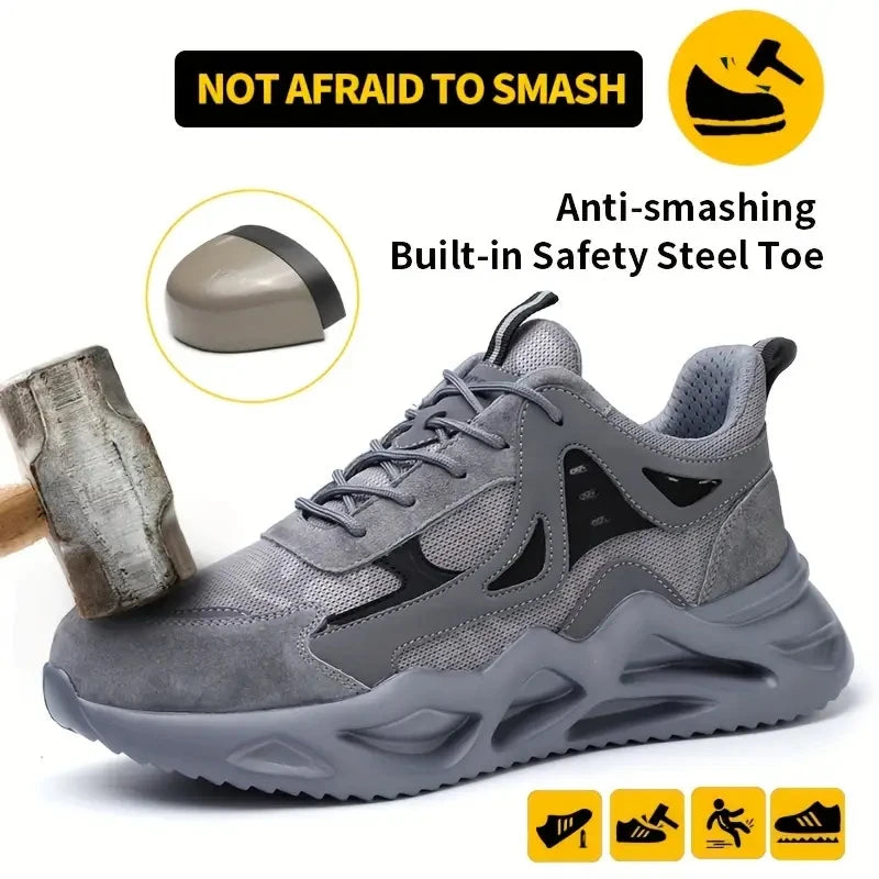 Men's Smash And Puncture-Resistant Soft-Soled Work Shoes