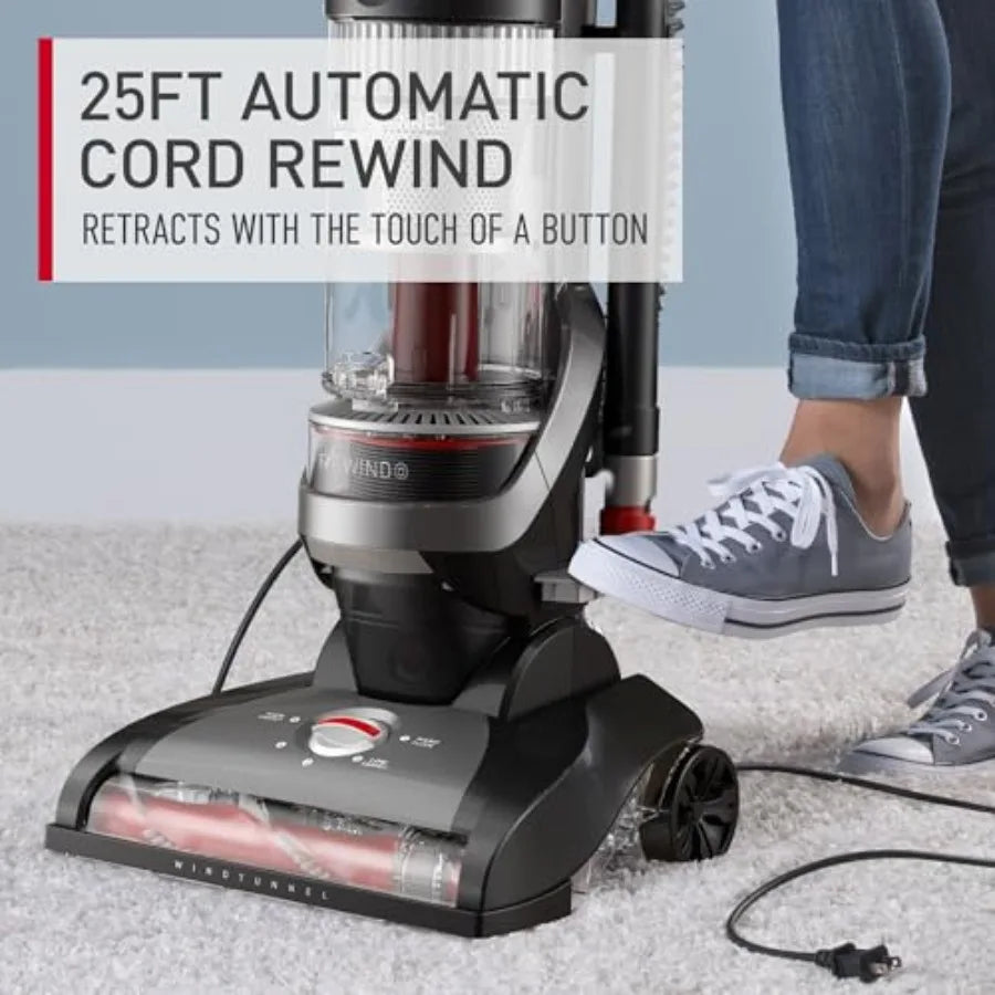 SHXI WindTunnel Cord Rewind Pro Bagless Upright Vacuum for Carpets and Floors