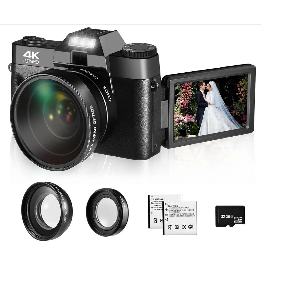 4K Digital Camera With 48MP HD Autofocus 16x Zoom WiFi