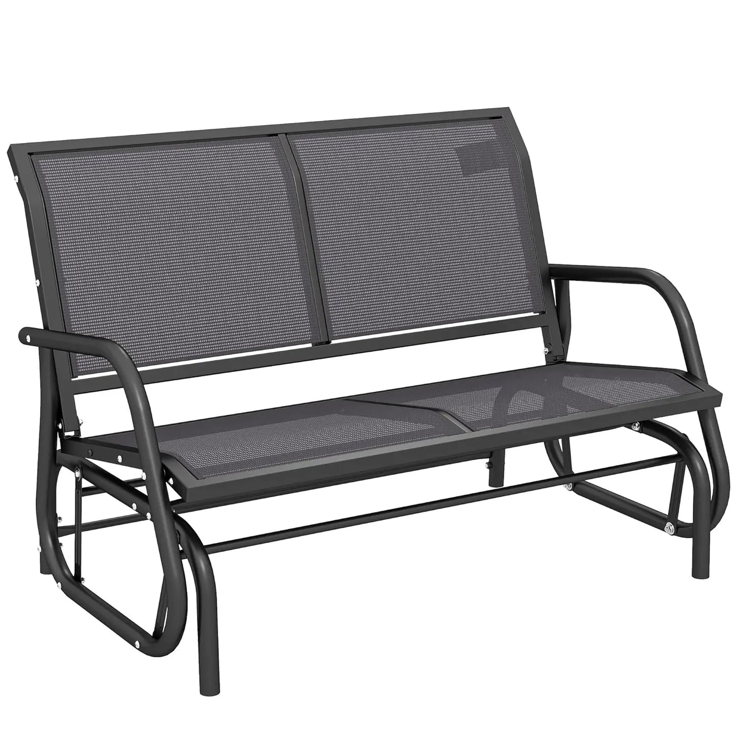 Outdoor Glider Bench Patio Swing Rocking Chair Loveseat Coated Steel