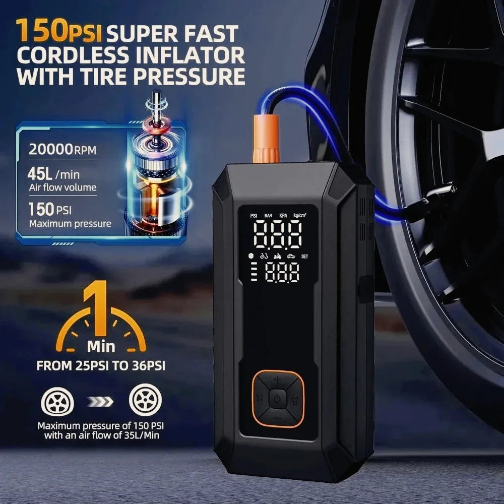 YINGBOOST Car Jump Starter With Air Pump 4000A 150 PSI