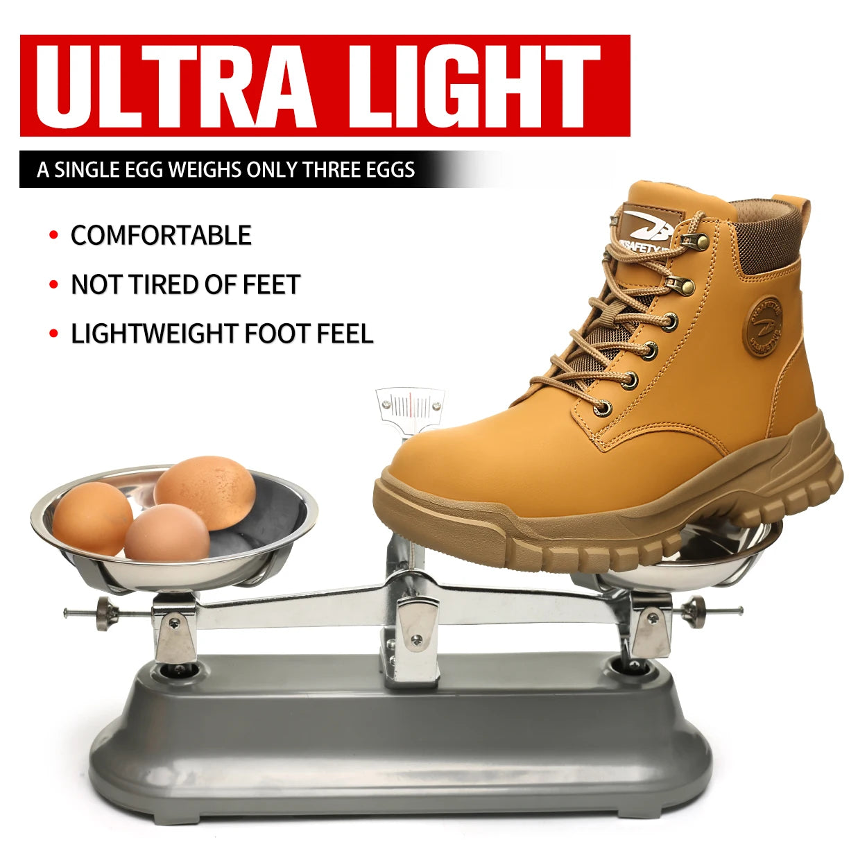 NONE High Top PU Breathable Safety Shoes With Metal Toe